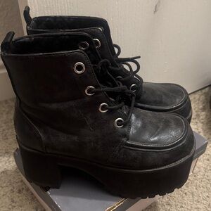 Black Women's T.U.K Platform Ankle Boots